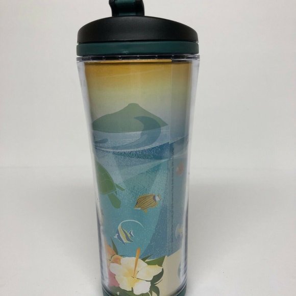 Starbucks Coffee Mug 2011 Aloha 12oz Tumbler Hawaii Beach Fish Turtle Hawaiian - Picture 4 of 10